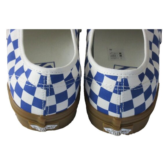 Vans Authentic Women's Blue White Checkerboard Canvas Gum Bottom shoes Size 8 - Picture 5 of 5